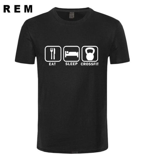 Eat Sleep Crossfit T-Shirt Männer Sommer Kurzarm Baumwolle Mann Lustige Crossfit T-Shirts T-Shirts Top 2103221369756