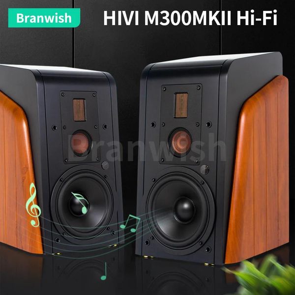 Alto-falantes HIVI M300MKII HiFi 2.0 Active Threeway Flagship Bookshelf Speaker 6.5 polegadas Woofer Midrange Unidade Bluetooth Computador TV Áudio