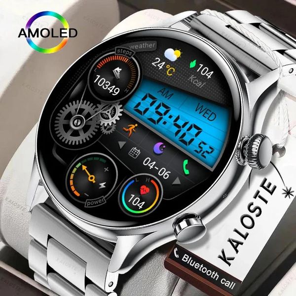 Uhren Neue 390*390 Bildschirm Smart Watch Männer Zeigen Immer Die Zeit Bluetooth Anruf Sport Fitness Tracker NFC Smartwatch Für Android IOS