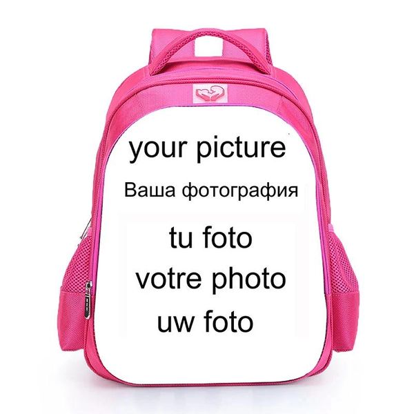 Taschen 16 Zoll Passen Sie Ihren Logo -Namen Bildschule Taschen für Jungen Mädchen orthopädische Rucksackstudententasche täglich Rucksäcke Mochila an