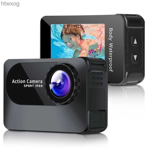 Câmeras de vídeo de ação esportiva Nova câmera de ação 4K 1080 Ultra HD WiFi Tela de 2,0 polegadas 10M 150D Corpo subaquático à prova d'água Capacete de câmera Gravação de vídeo YQ240119