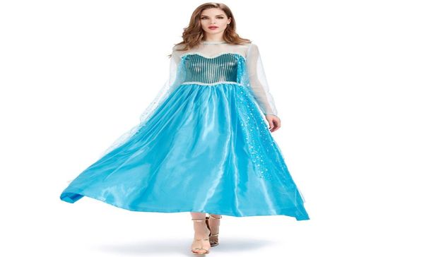 Yetişkin Prenses Dress Cadılar Bayramı Göster Kostüm Cosplay Peri Prenses Mavi Tül Elbise Partisi Dress5881285