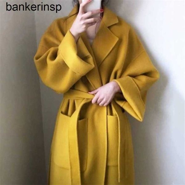 Cappotto Maxmaras Cashmere Designer Manuela La statura maxmara in cashmere di alta qualità esplode in strada e si snellisce. lunghezza allacciata in lana