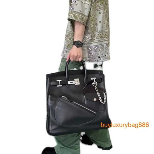 Bolsas de grife Bolsas de alta capacidade Zhou Dong's Same Bag Limited Edition Bag 2023 Novo Leather40 Bag Masculino e Feminino Business Commuter Bag Travel Bag HB R4QD