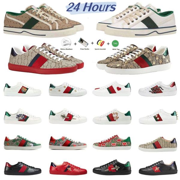 Scarpe casual di design di lusso Be e Ace Sneakers Scarpe basse da donna da uomo Tigre di alta qualità ricamata Nero Bianco Strisce verdi Jogging Walking Scarpe da esterno taglia 35-45