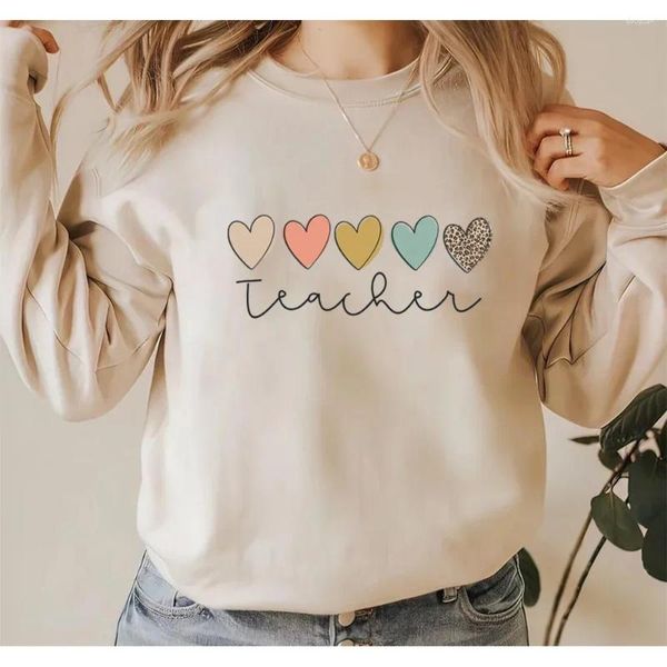 Damen-Kapuzenpullover, Sweatshirt, Lehrer-Grafik-Shirt, Boho-Lehrer-Pullover, Herbst-Pullover, Geschenk für niedlichen Unterricht, Pullover-Kapuzenpullover für Männer und Frauen in Übergröße