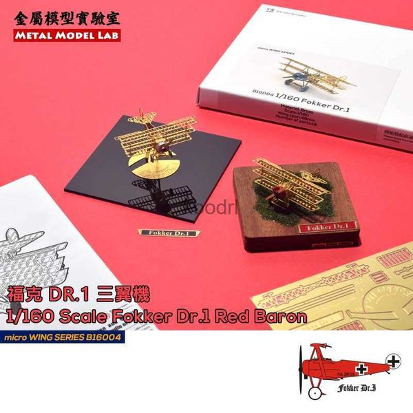 Herramientas artesanales Fokker DR.1 Red Baron Diy Hecho a mano Tri-wing Estático 3D Metal ensamblado Modelo de avión Puzzle Ornamento Modelo Juguetes YQ240119