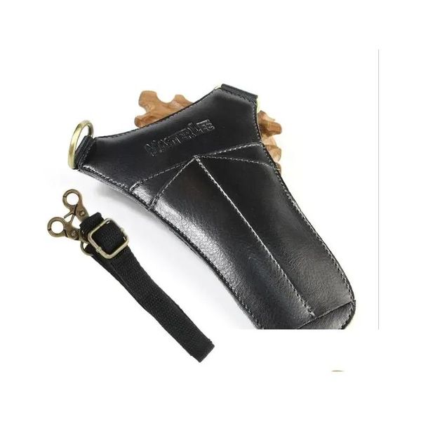 Friseursalon Leder Schere Kamm Bürsten Tasche Pack Stylist Friseur Schere Holster Fall mit Riemen Kappers Tas Koffer Drop Lieferung DHCPF