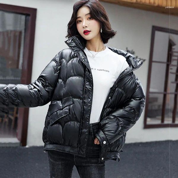 Женские тренчи, куртка на хлопковой подкладке, зима 2024, яркое студенческое корейское короткое теплое пальто