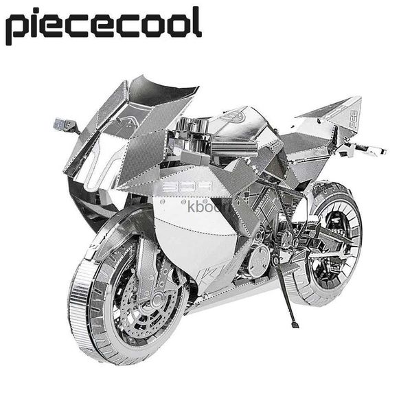 Strumenti artigianali Piececool Puzzle in metallo 3D Argento Modello di assemblaggio di motociclette Giocattoli Puzzle fai da te per adulti YQ240119