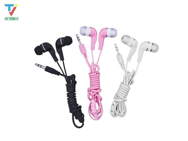 Fones de ouvido 50 pçs/lote atacado barato 3.5mm estéreo macio transparente intra-auricular fone confortável vestindo esporte fone para htc mp3