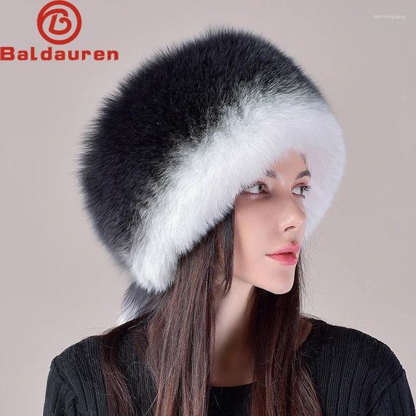 Berretti 2024 Donne di Inverno Cappello di Pelliccia Soffice Sovietico Femminile All'aperto Berretto Caldo Cappelli da Neve 5 Code Reale Bomber Freddo