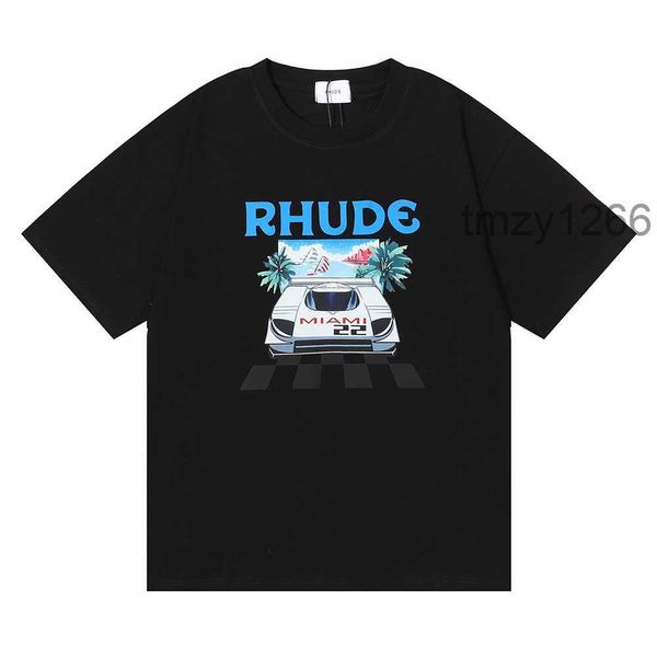 Desinger Rhude T-Shirt Marke Herrenhemden Männer Frauen Hohe Qualität 100 % Baumwolle Kleidung Hip Hop Top T-Shirts US-Größe S-xxl GKUL