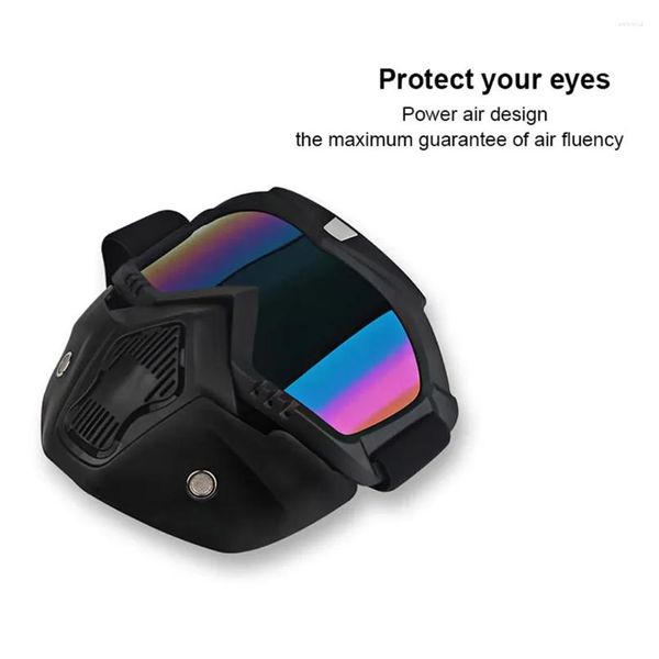 Capacetes de motocicleta Ciclismo Óculos de sol Equitação Motocross Óculos Máscaras à prova de vento FL Face Protetora Proteção UV para Capacete de Esqui Drop Dhvxu