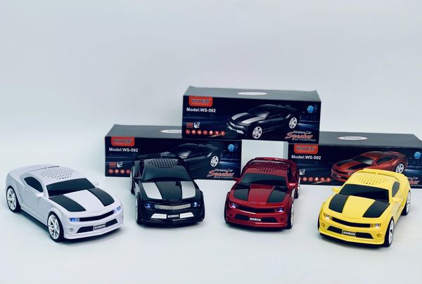 Konuşmacılar Eonko Chevrolet Bumblebee Süslü Araba Modeli Kablosuz Bluetooth Hoparlör WS592 TF USB FM AUX selfie 4GB Micro SD içerir