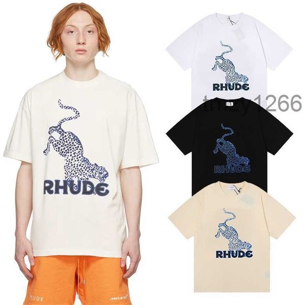 60% 30% Herren Designer Rhude T-Shirt Marke T-Shirts Print Tiger T-Shirts Damen Kurzarm Sommer Streetwear Liebhaber Kleidung WDE7