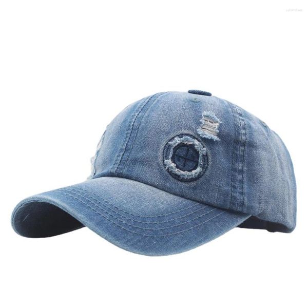 Beralar Yıkanmış Denim Deliği Erkekler İçin Gündelik Beyzbol Kapağı Sonbahar Balıkçılık Kapakları Kadın Pamuk Katı Snapback Marka Unisex Hats Gorras