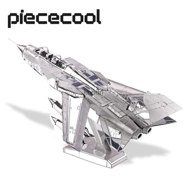 Ferramentas de artesanato Piececool 3D Metal Puzzles Tornado Fighter Jetst Modelo Kits de construção para adultos DIY Adolescentes Brinquedos criativos YQ240119