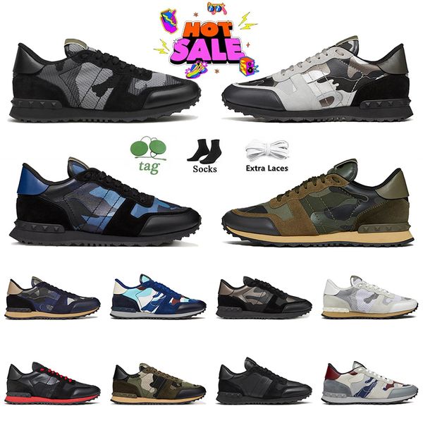 2024 Ourdoor-Schuhe für Herren und Damen, Camo-Plattform-Sneaker, Camouflage-Gummisohle, grüne Valentino-Dreifach-Schwarz-Weiß-Grau-Luxusschuh-Sporttrainer