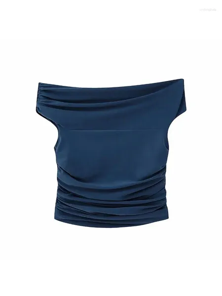 Camicette da donna Designer Crop Top da donna con volant sulla spalla Top sexy senza maniche da donna Donna Streetwear Estate