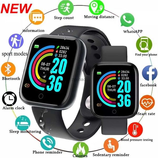 Smartwatches D20Pro Smart Watch Männer Frauen Fitness Tracker Uhr Sport Herzfrequenz Blutdruckmessgerät Wasserdichte Smartwatch für Android IOS