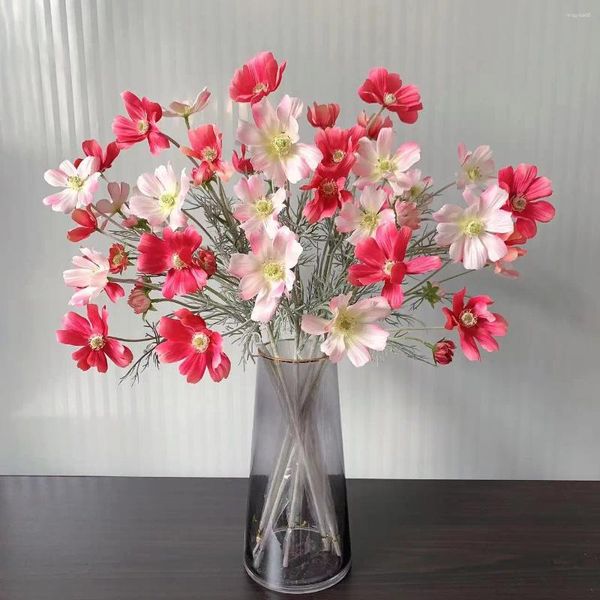 Dekorative Blumen, Kamille, Seide, künstliche Blume, 60 cm, Gänseblümchen, weiß, gefälscht, für Zimmer, Hochzeit, Zuhause, Tischdekoration, Party, DIY-Blumenstrauß, Geschenke, 1 Stück