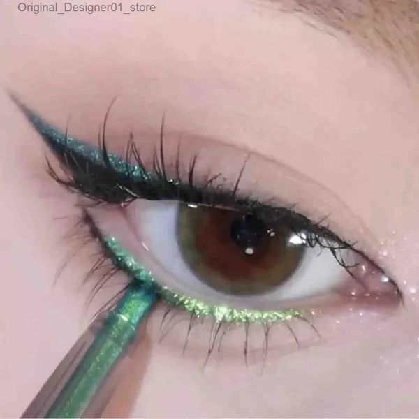 Eyeliner Shiny Diamond Eyeliner Matita Verde Oro Viola Glitter Ombretto Sdraiato Baco da Seta Penna Impermeabile Bellezza Cosmetici Trucco Donna Q240119