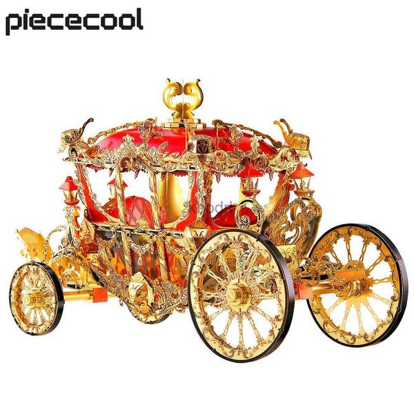 Ferramentas de artesanato Piececool Model Building Kits The Princess Carriage Carousel Puzzle 3D Metal Assembly Toys DIY Set para coleção Grandes presentes YQ240119