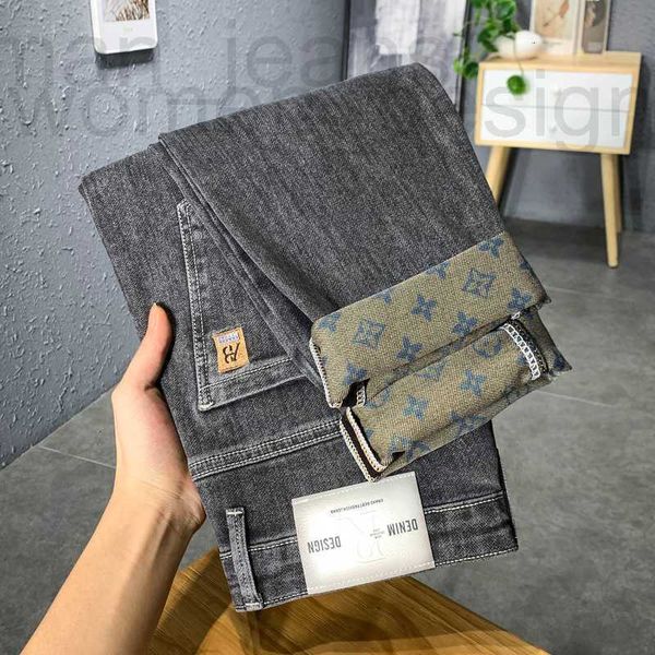 Herren Jeans Designer Sommer dünne vielseitige vielseitige China-Chic-gedruckte Modemarke Elastizität Slim Fit Small Füße gerade Beinhosen für Männer 7ovi