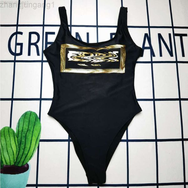 24SS Designer Vercaces Bikini Versages Novo Maiô Feminino de Uma Peça Fã Jia Co Marca Hot Stamping Cor Sólida Sexy Maiô Feminino
