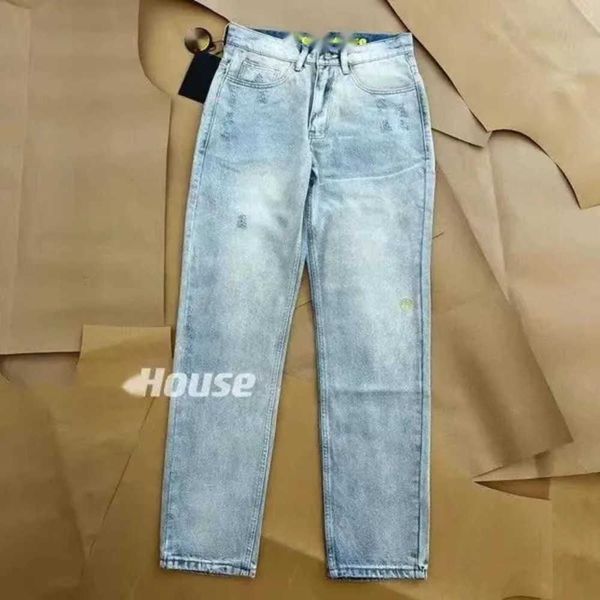 Jeans da uomo DREW smiley Jeans con faccia unisex jeans strappati ricamati con toppa di inchiostro schizzata Lettera del pannello di alta qualità