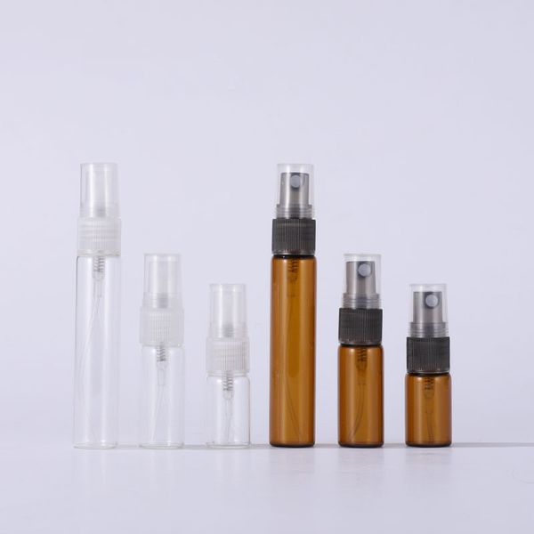 Tragbare Glasparfümflasche 3 ml 5 ml 10 ml Mini-Kosmetiksprühflaschen mit Pumpzerstäuber für die Reise