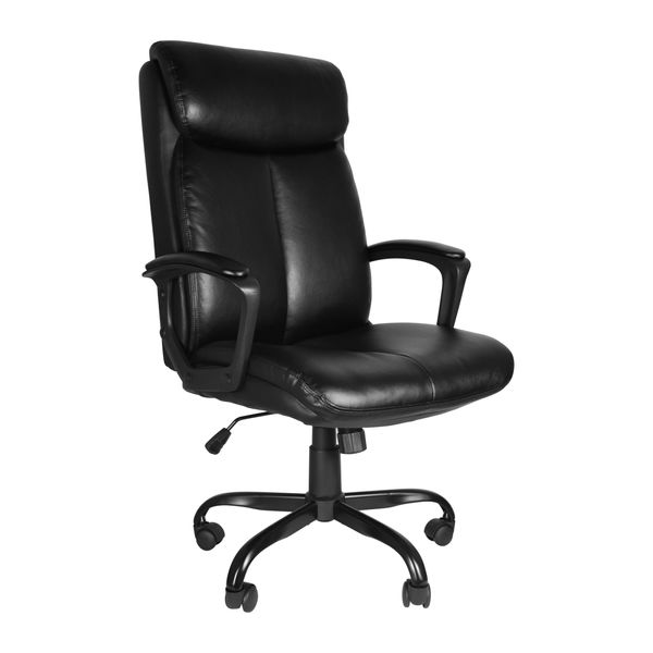Мебель для спальни, офисный рабочий стул с высококачественной искусственной кожей, регулируемая высота/наклон, поворот на 360 градусов, 300 фунтов, черный, доставка H Dhoxc