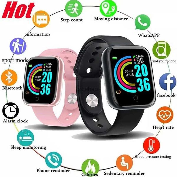 Orologi intelligenti Y68 Smart Watch Uomo Donna Frequenza cardiaca Monitor della pressione arteriosa Fitness Bambini Bambini Smartwatch Bracciale intelligente per Android Ios D13