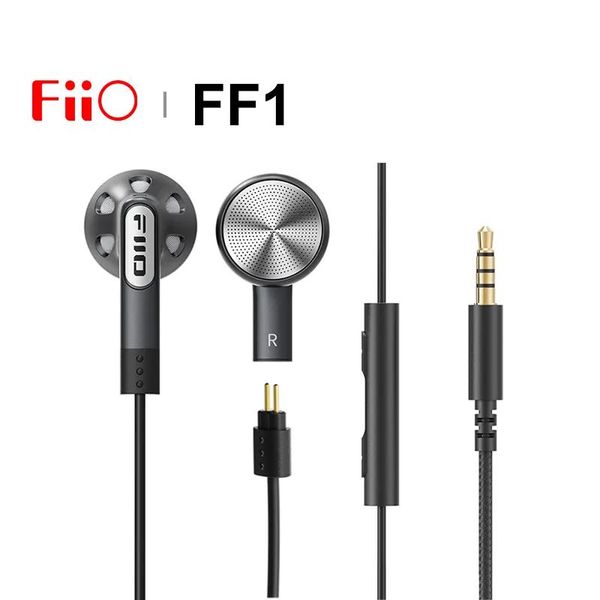 Наушники fiio ff1 14,2 мм динамический драйвер Открыть наушники Hifi Music Wired наушники бас 0,78 мм съемный кабель с микрофоном InlineControls