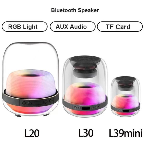 Altoparlanti Altoparlante Bluetooth senza fili Vetro cristallo Schermo intero Luce RGB Suono HIFI esterno Suono bassi profondi Altoparlanti desktop per la casa