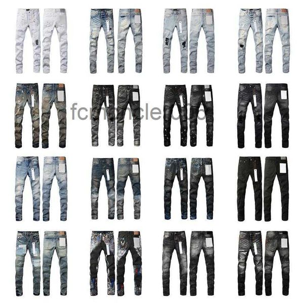 Дизайнерские мужские джинсы фиолетового цвета High Street Ksubi, хип-хоп, рваные, брендовые, джинсовые, прямые, модные, XFAG
