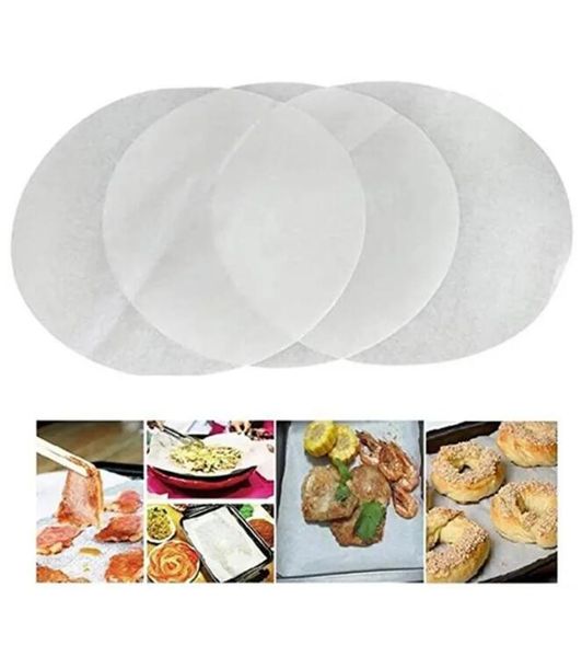 500 Teile/los Runde Wiederverwendbare Kuchen Für Air Friteuse Öl-proof Backpapier Matte Laib Brot Grill Hause Küche Mehrzweck DIY Nicht Stick