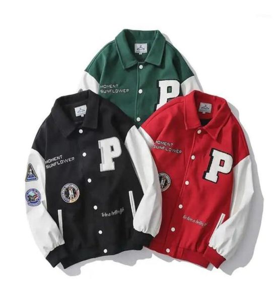 Men039s Ceket Kış Kış Varsity Ceket Erkek Beyzbol Letterman Katlar Erkek Bombacı Pu Deri Kılıf Rüzgar Yasağı Hip Hop Ebroidery 1815761