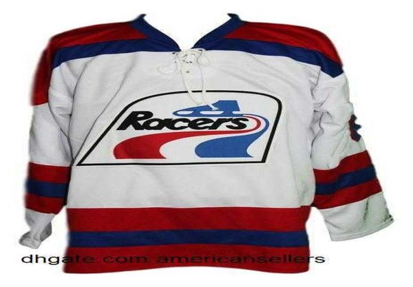 Хоккейная майка Indianapolis Racers Retro Custom белого цвета Messier, добавьте любой номер, name1109901