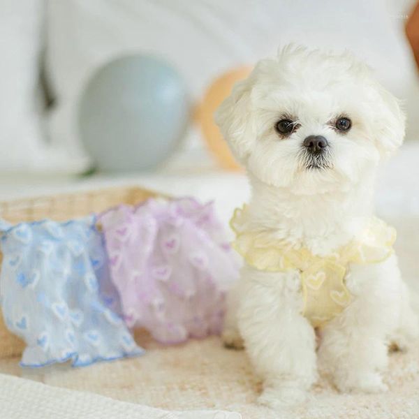 Vestuário para cães primavera verão saia gatinho filhote de cachorro elasticidade respirável colete vestido menina roupas para pequenas roupas finas suprimentos para animais de estimação