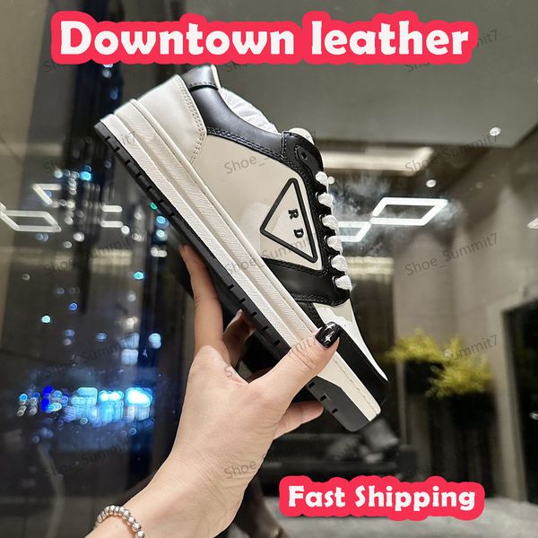 Downtown Leder -Sneaker Desginer 2024 Neue Freizeitschuhe Männer Frauen Sneaker Perforated Pantent Sneakers Low Top echtes Leder Tennis Running Basketball -Sneaker