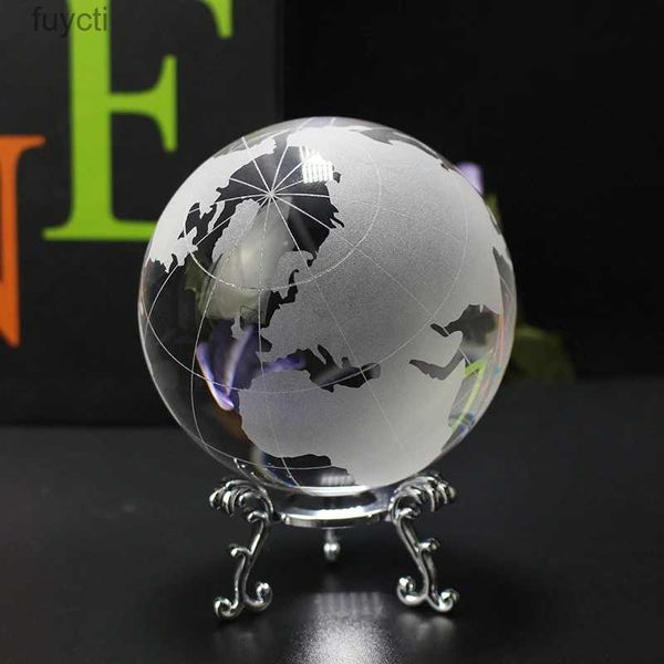 Arti e mestieri Mappa del mondo di cristallo Palla Feng Shui Globo decorativo Ufficio Decorazioni per la casa Regalo artigianale Vetro Terra Modello YQ240119