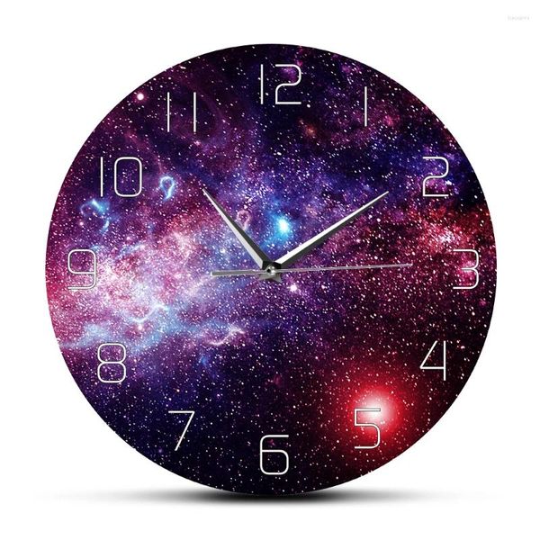 Orologi da parete Orologio con stampa galassia spazio universo Orologio con cielo stellato senza ticchettio per cucina Soggiorno Camera da letto Regalo di opere d'arte per la casa