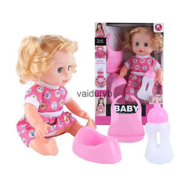 Bonecas boneca bebê cadeira de balanço inovadora simulação boneca pode beber água fazer xixi falando quebra-cabeça brinquedo educação precoce para o bebê kidsvaiduryb