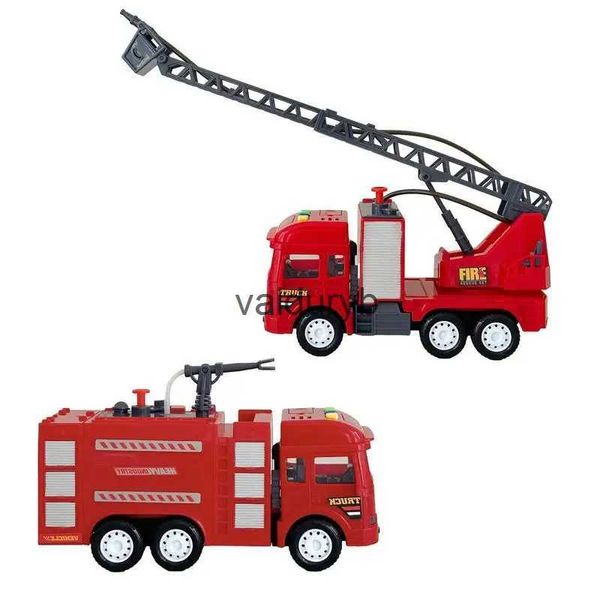 Kits de construção de modelos para caminhão de bombeiros, brinquedo com som e luz, spray de água, caminhão de bombeiros, escada de simulação de inércia, caminhão-tanque de água, modelo de caminhão de bombeiros, resgate, Carvaiduryb