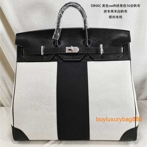 Bolsas de grife Bolsas de alta capacidade Bolsa de couro de 50 cm Bolsa de viagem grande Bolsa de viagem de grande capacidade Bolsa de viagem de couro Bolsa masculina dominadora HB 7FPZ