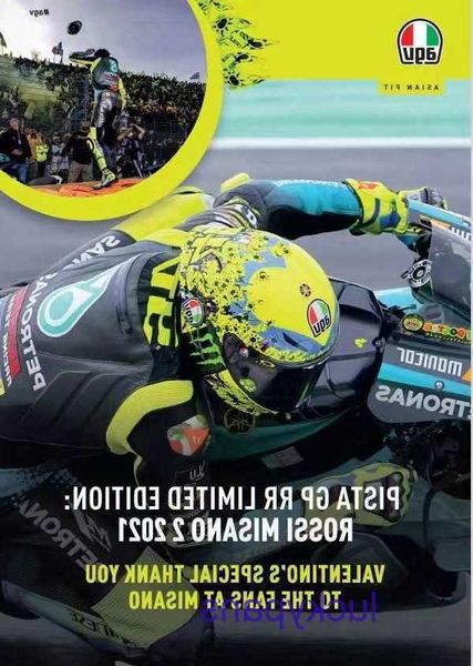 Agv Pista GP RR Sarı Dalga Hayranları ve Rose's Love Misano 2024 Motosiklet Kask HQFQ