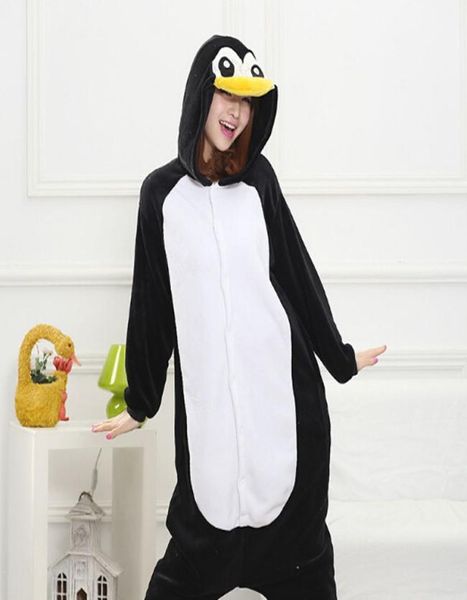 Pingouin flanelle automne et hiver Cosplay dessin animé animaux pyjamas pour femmes adulte à capuche pyjama ensembles Onesie8398402
