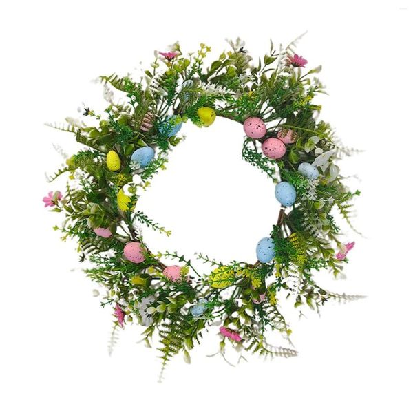 Dekorative Blumen Ostern Kranz Ornament mit Eiern Dekor hängenden Frühling für Haustür Urlaub Garten Fenster Party